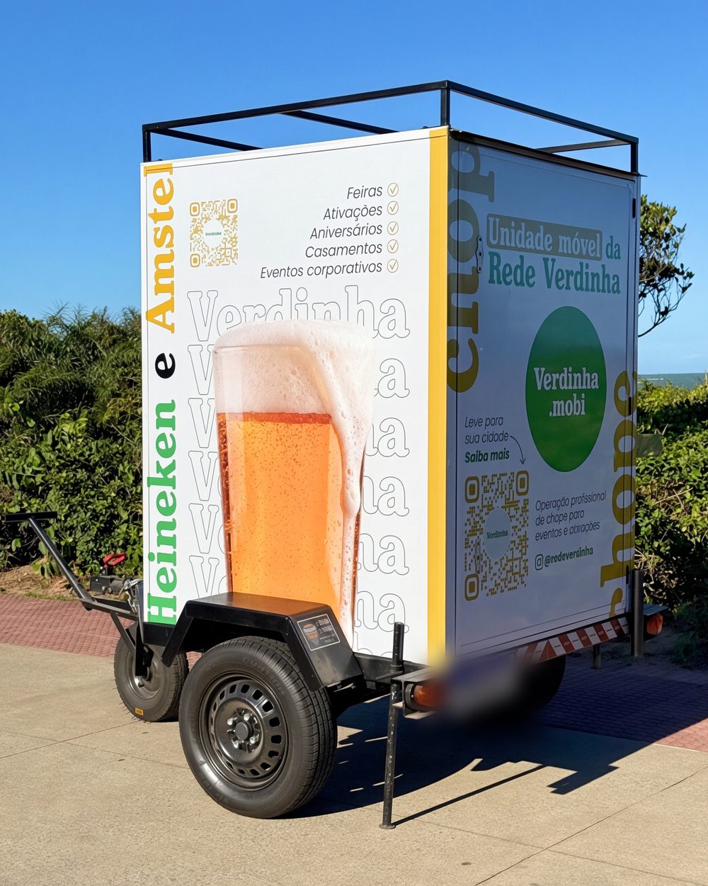 Lateral da unidade Verdinha.mobi com a lista de formatos de evento atendidos